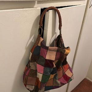 Patched leather bag/purse